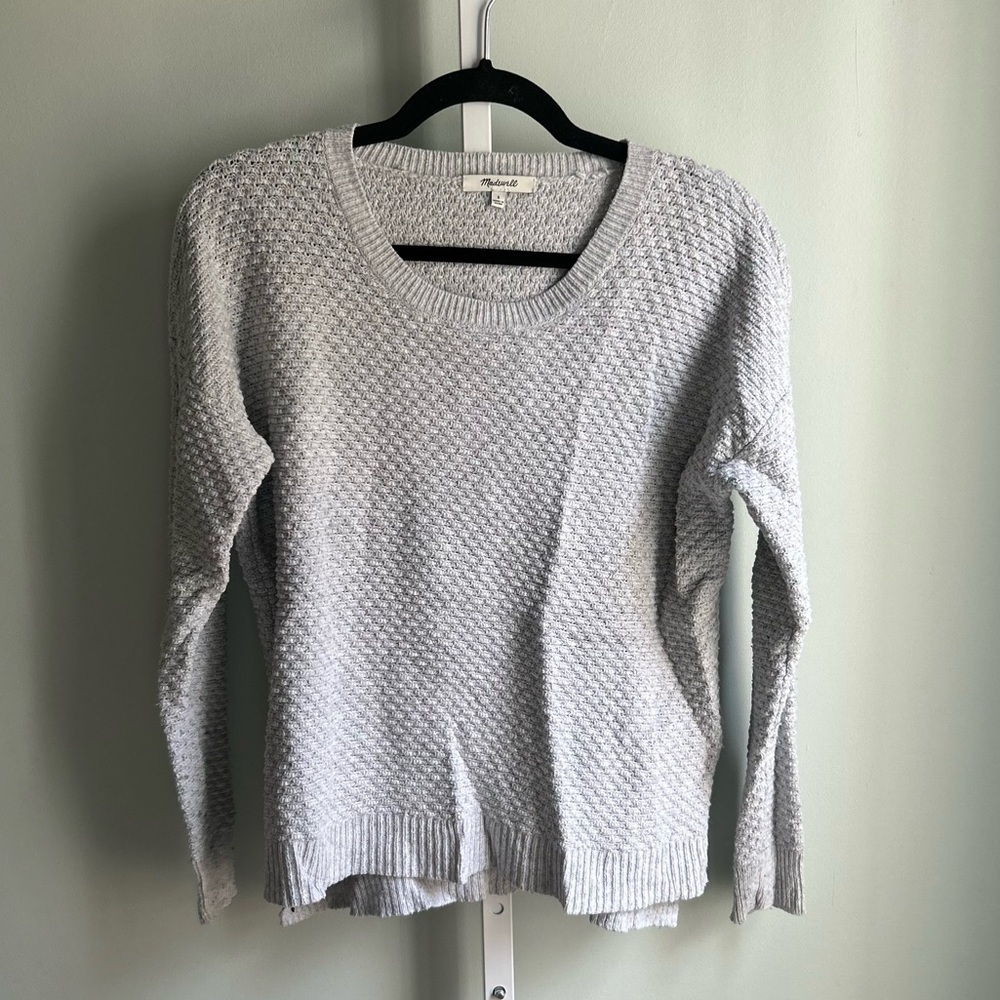 Madewell Gray Knit Sweater with Side Zipper